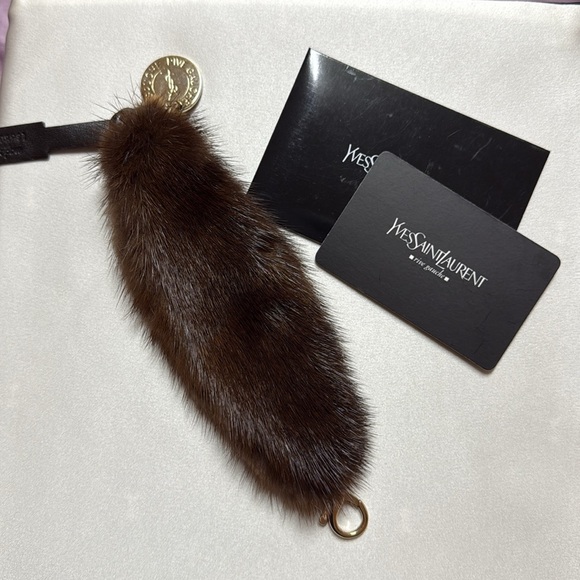 Yves Saint Laurent YSL Mink Fur Bracelet Bag Charm - Picture 5 of 11